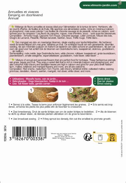 Pour nos animaux - Mélange de fleurs pour Tortues Terrestres - MEDIA_PACKAGING_VERSO